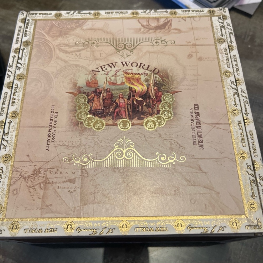 New World Cigar Box with Gold Accents